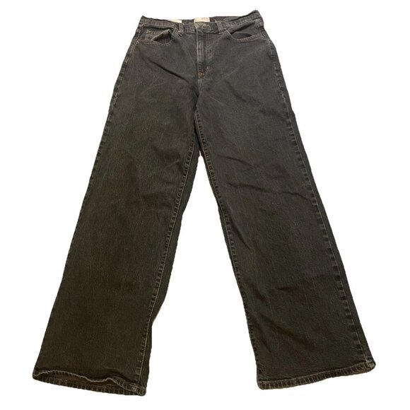 Y2K Style Jeans Women’s Size 8 Black High Rise Wise Leg Dark Denim Grunge Skater - Picture 1 of 12